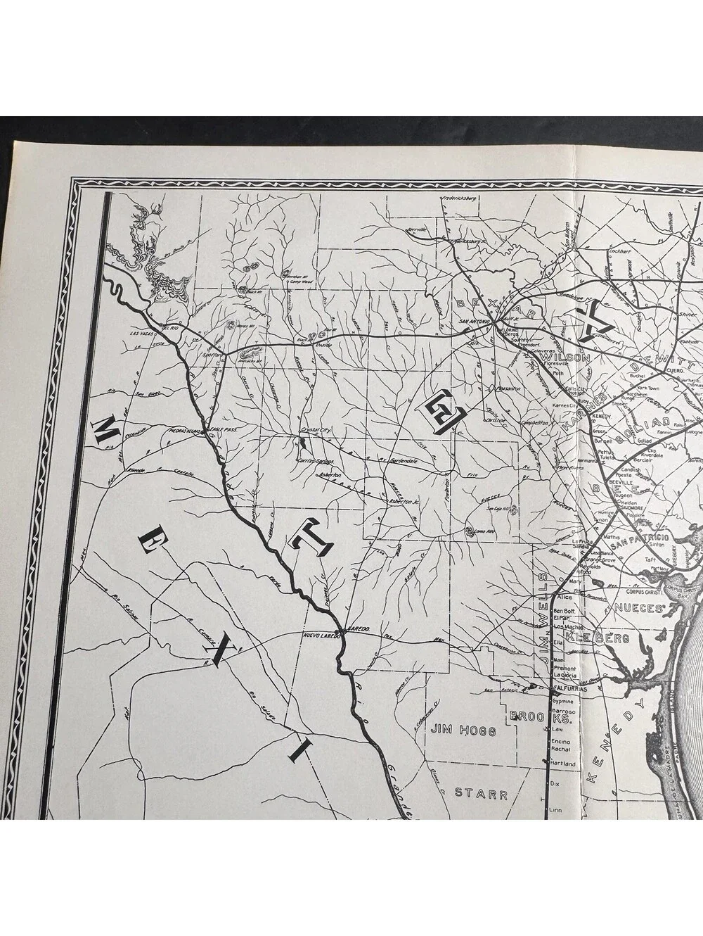 Vtg Southern Pacific Railroad Map 17 & 18 Victoria Lafayette Division Locomotive